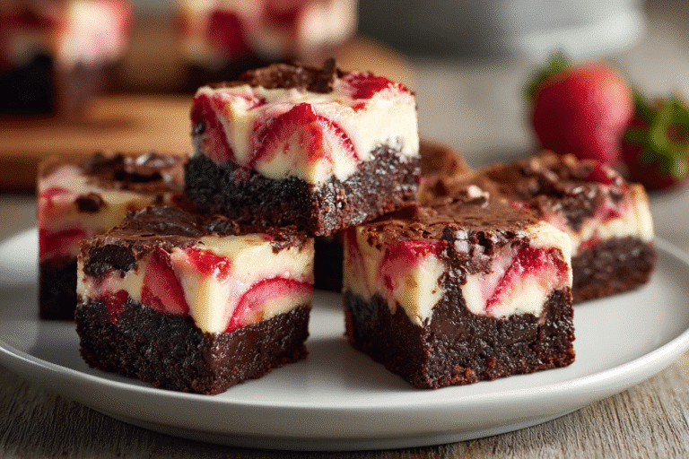 Strawberry Cheesecake Brownies featured