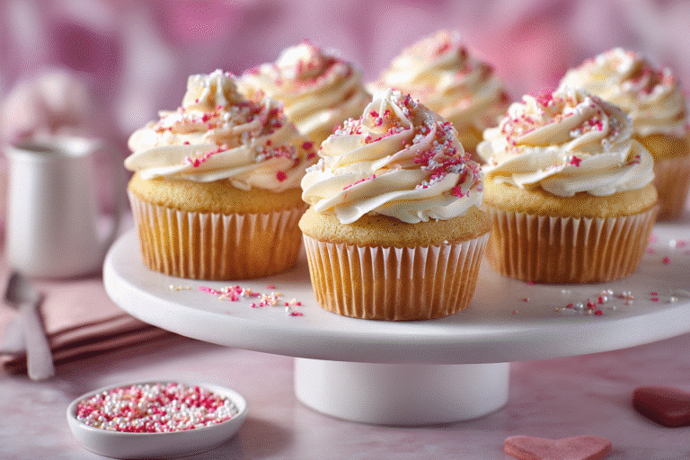 Delightful Valentine’s Day Vanilla Cupcakes Recipe to Share featured