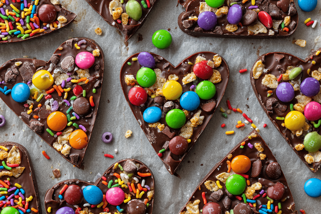 Delectable Chocolate Bark Hearts for a Sweet Valentine's Day featured