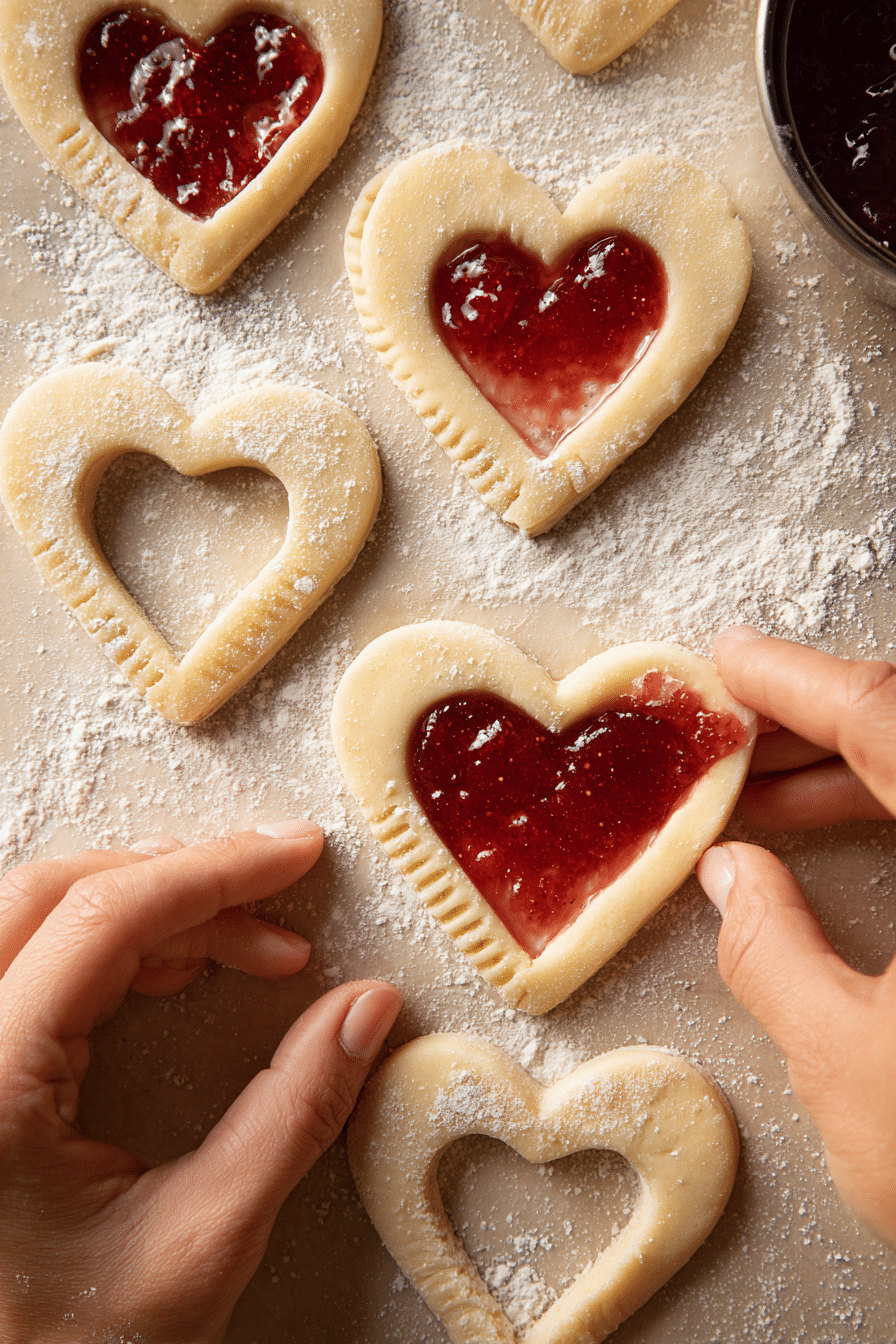 Valentine's Day Puff Pastry Hearts instructions process