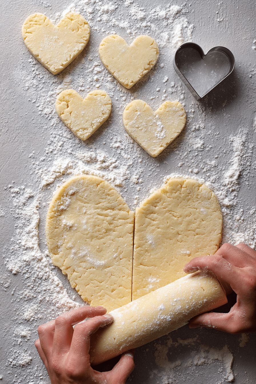 Valentine's Day Heart Cookies instructions process
