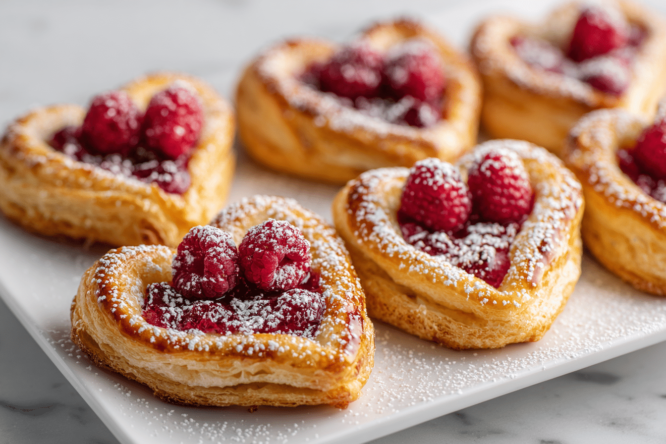 Raspberry Heart Danishes featured