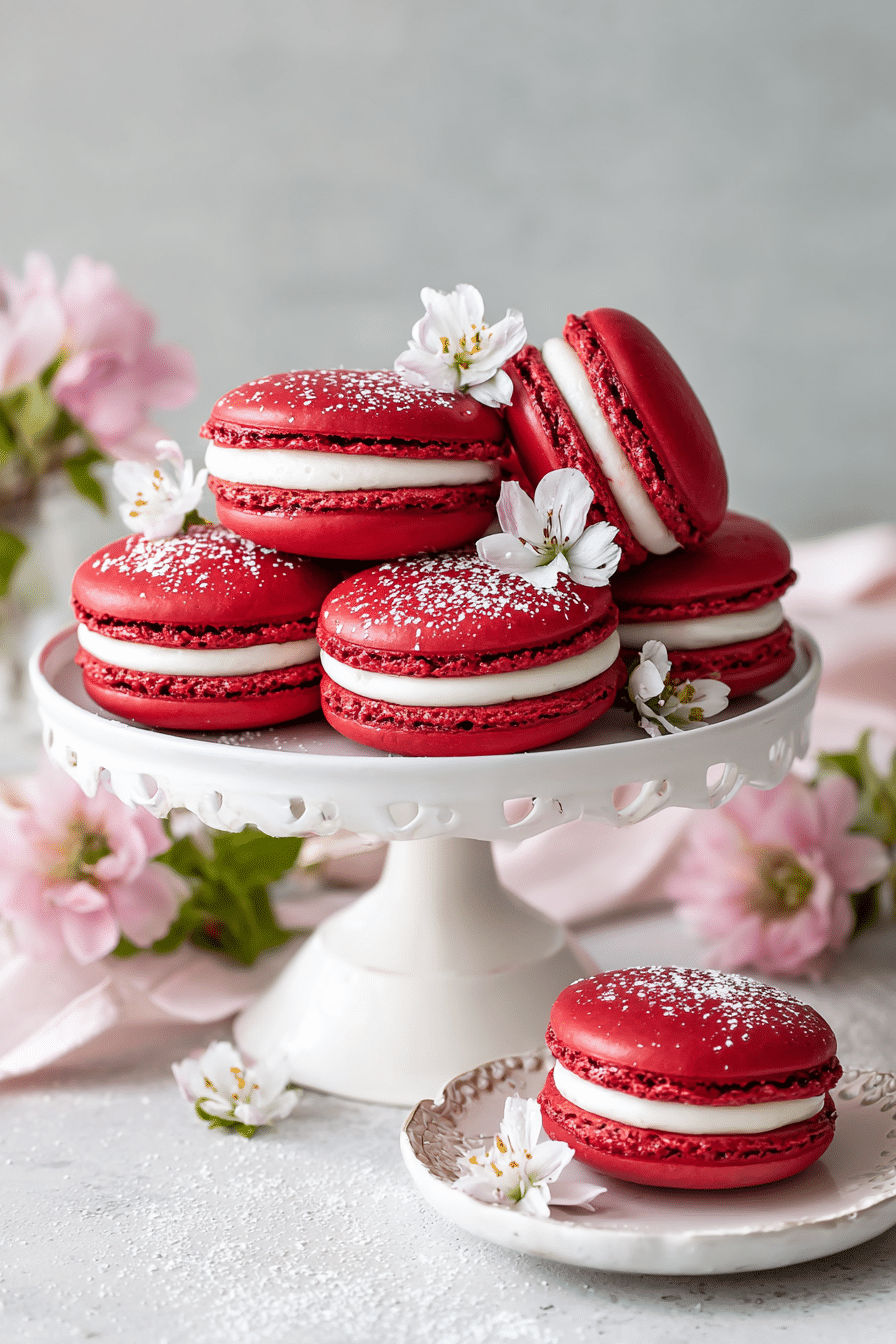 Easy Red Velvet Macarons Recipe – Cookin' with Mima | Recipe | Sweet recipes desserts, Sweet snacks recipes, Food processor recipes serving