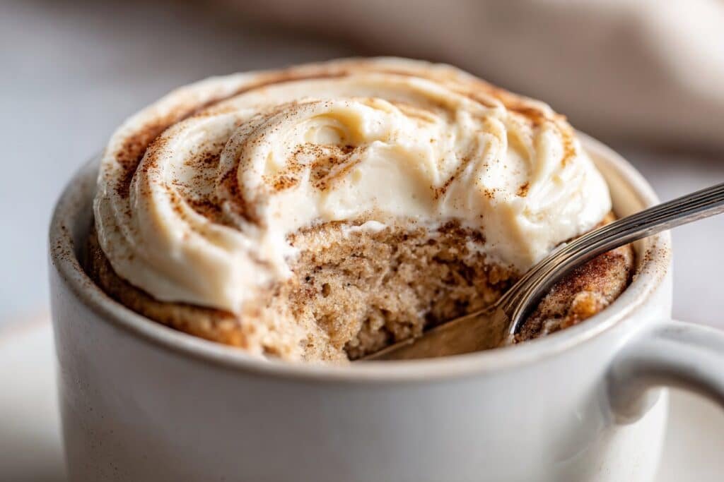 Protein Cinnamon Roll Mug Cake featured