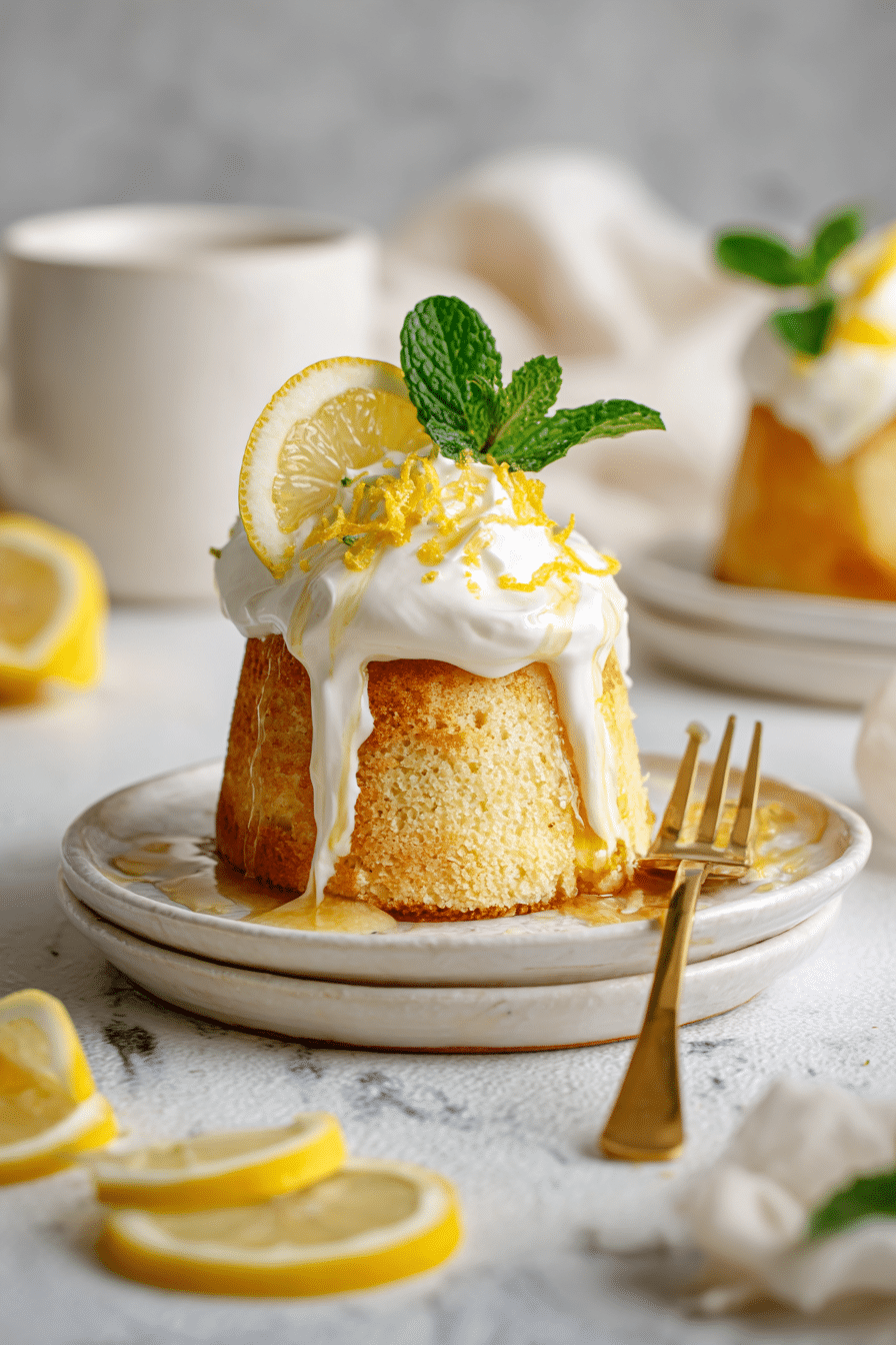Lemon Protein Mug Cake serving