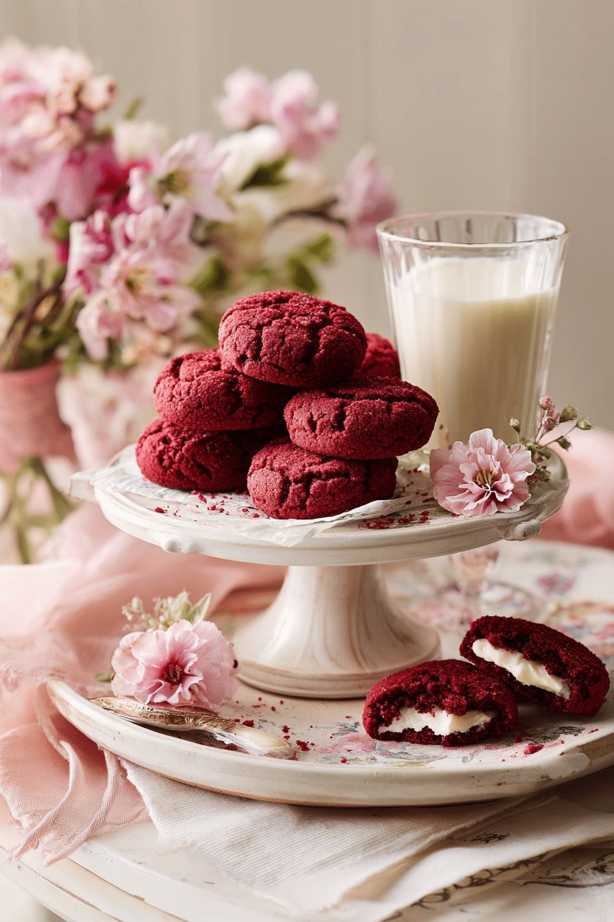Irresistible Red Velvet Blossom Cookies to Brighten Your Day serving