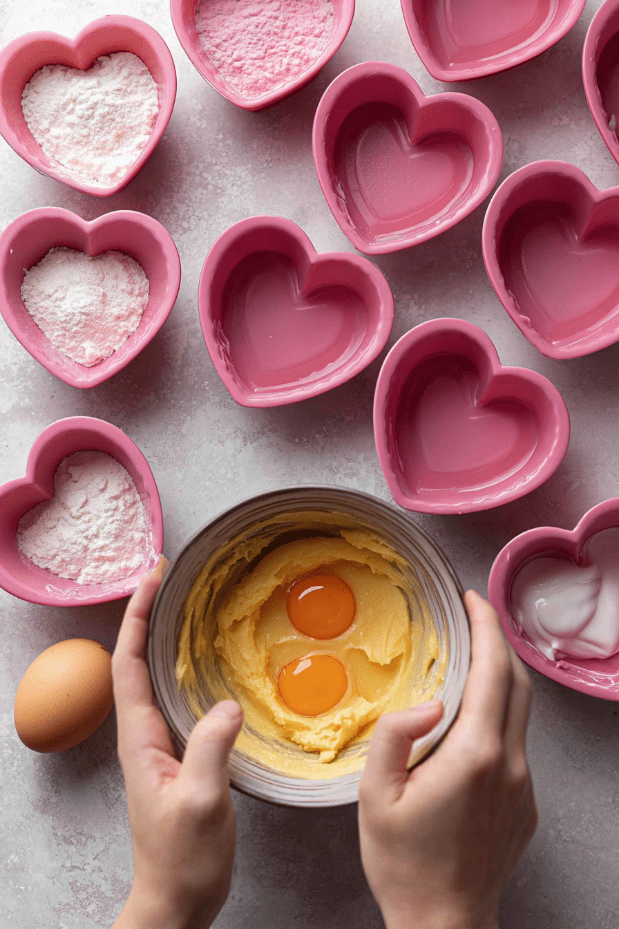 Valentine's Day Heart-Shaped Cupcakes serving