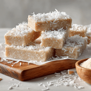 Coconut Protein Vanilla Bars recipe card