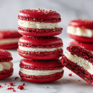 Easy Red Velvet Macarons Recipe – Cookin' with Mima | Recipe | Sweet recipes desserts, Sweet snacks recipes, Food processor recipes recipe card