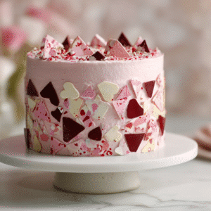 Valentine’s Terrazzo Cake recipe card