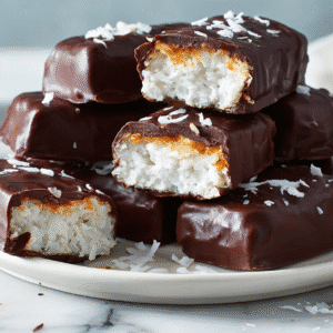 Homemade Coconut Mounds Bars recipe card