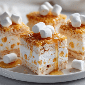 Honeycomb Marshmallow Treats recipe card