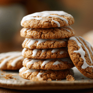 Old Fashioned Iced Oatmeal Cookies recipe card