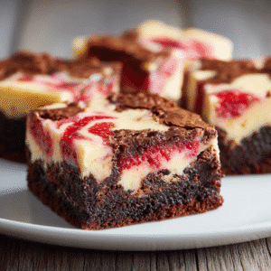 Strawberry Cheesecake Brownies recipe card