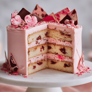 Valentine’s Terrazzo Cake recipe card