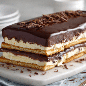 Chocolate Éclair Cake recipe card