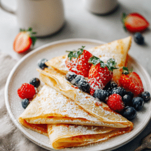 Delicious 3 Ingredient Low Carb Crepes for Effortless Mornings recipe card