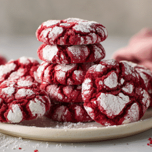 Red Velvet Crinkle Cookies for a Sweet Homemade Treat recipe card
