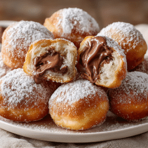 Nutella Stuffed Beignets in Air Fryer for Irresistible Bliss recipe card
