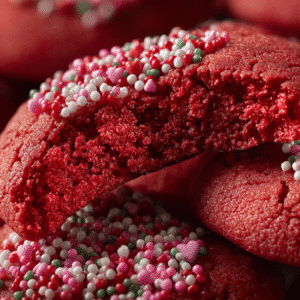 Red Velvet Sugar Cookies recipe card