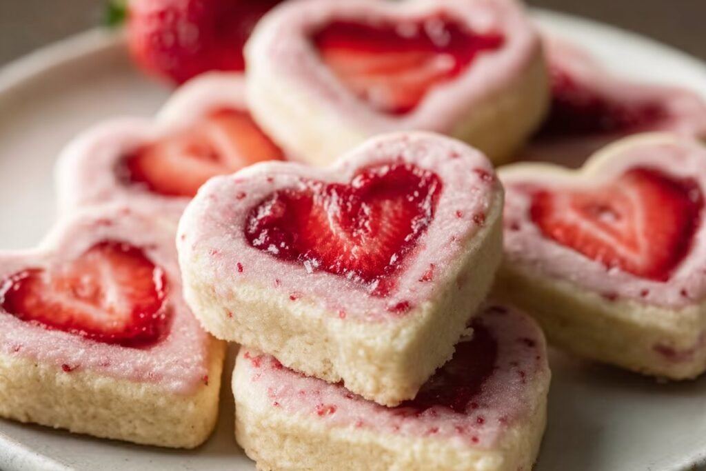 Strawberry Shortbread Cookies featured