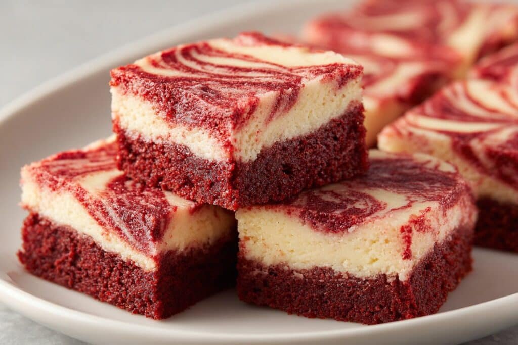Marbled Red Velvet Cheesecake Bars featured