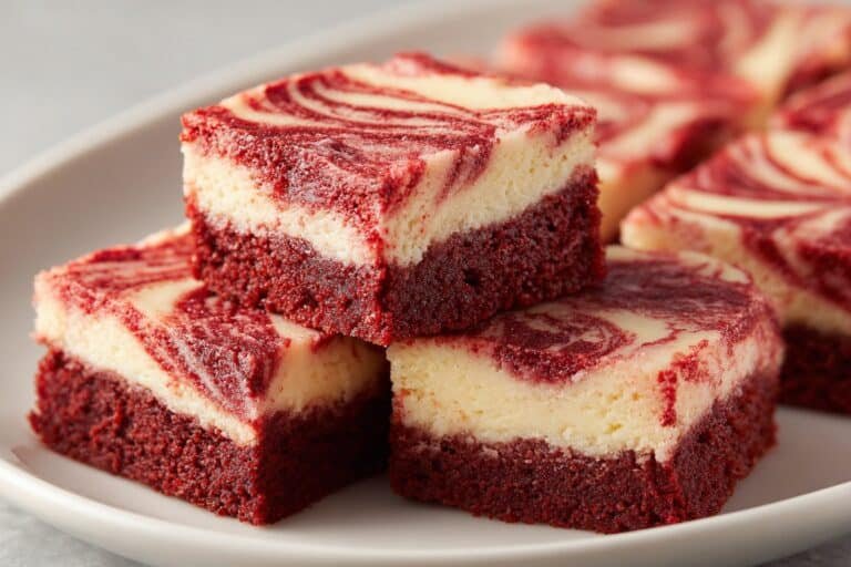 Marbled Red Velvet Cheesecake Bars featured