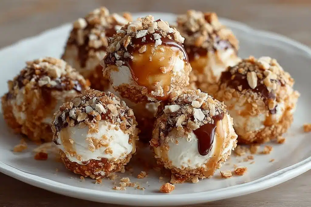Salted Caramel Pretzel Cheesecake Balls featured