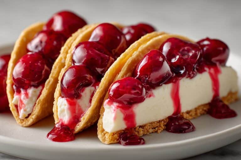Mini Cherry Cheesecake Tacos featured