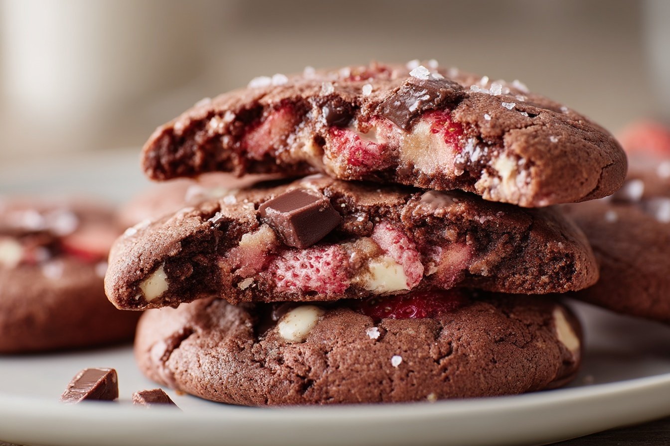 Chocolate Strawberry Cookies featured