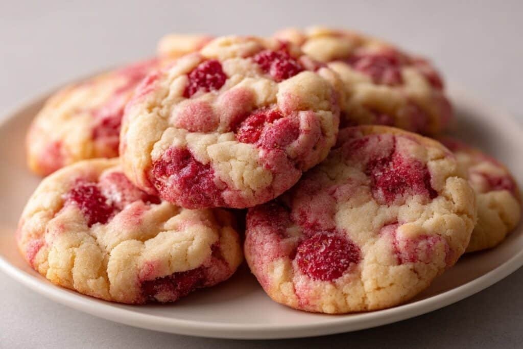 Raspberry Lemon Chewy Butter Cookies featured