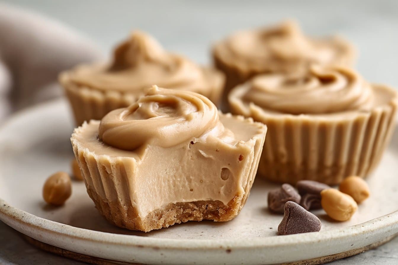 Creamy Peanut Butter Greek Yogurt Frozen Cups serving