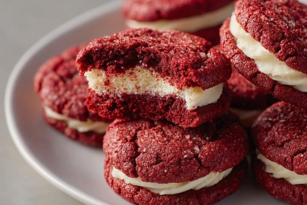Red Velvet Cheesecake Cookies featured