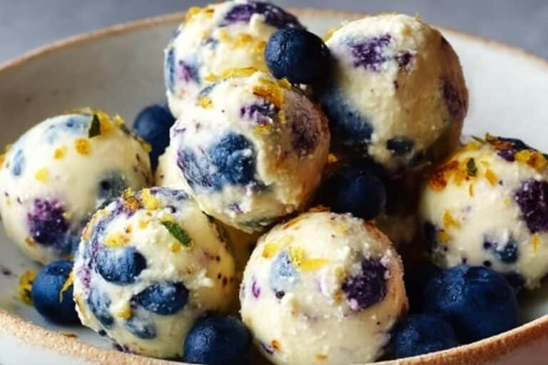 Lemon Blueberry Cottage Cheese Protein Bites featured