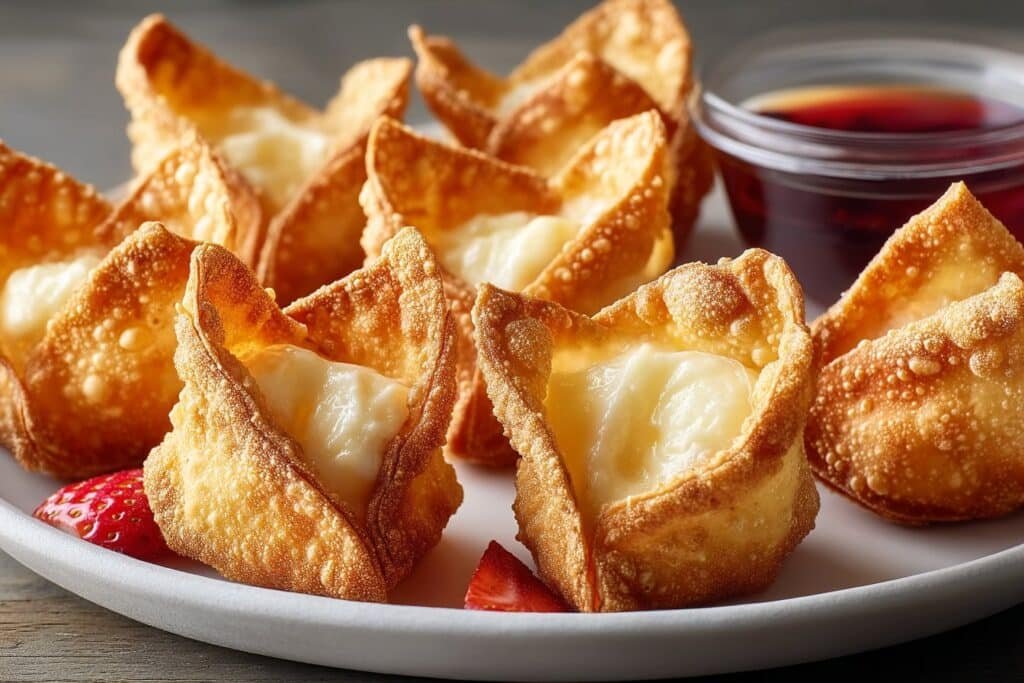 Strawberry Cheesecake Wontons featured