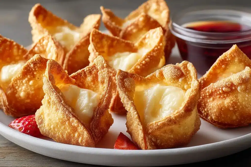 Strawberry Cheesecake Wontons featured