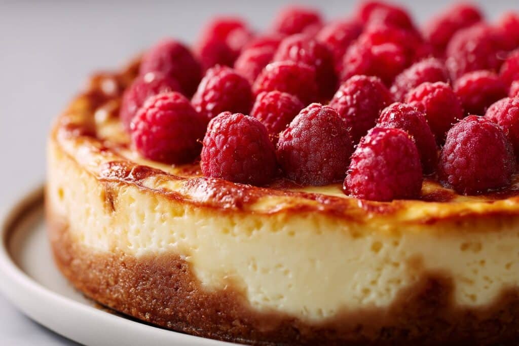 Baked Raspberry Cheesecake featured