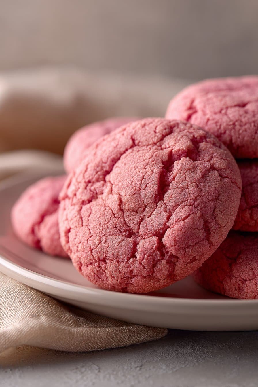 Pink Velvet Crumbl Cookie serving