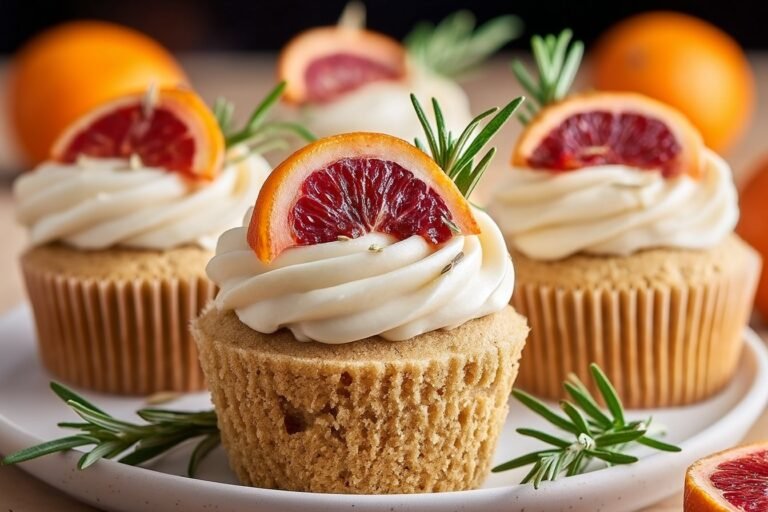Blood Orange & Rosemary Citrus Cupcakes featured