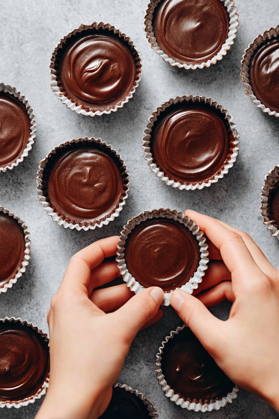 Nutella Cheesecake Chocolate Cups instructions process