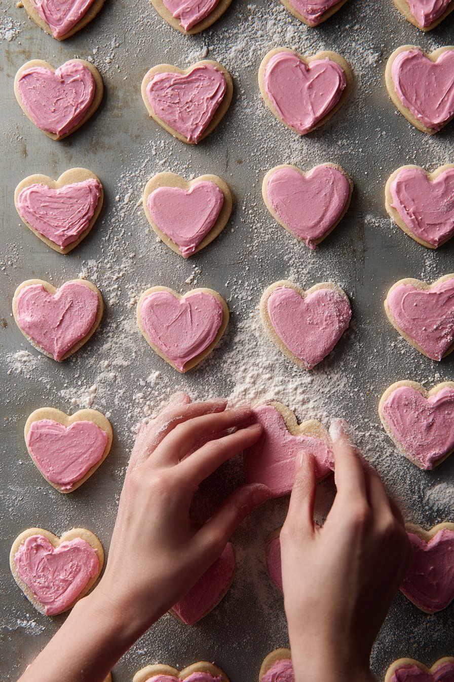 Strawberry Shortbread Cookies instructions process