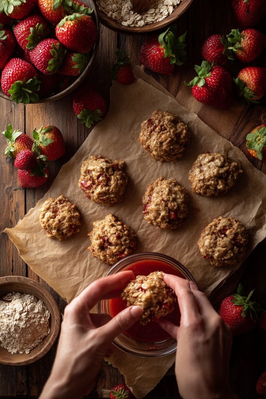 Strawberry Crunch Cookies instructions process