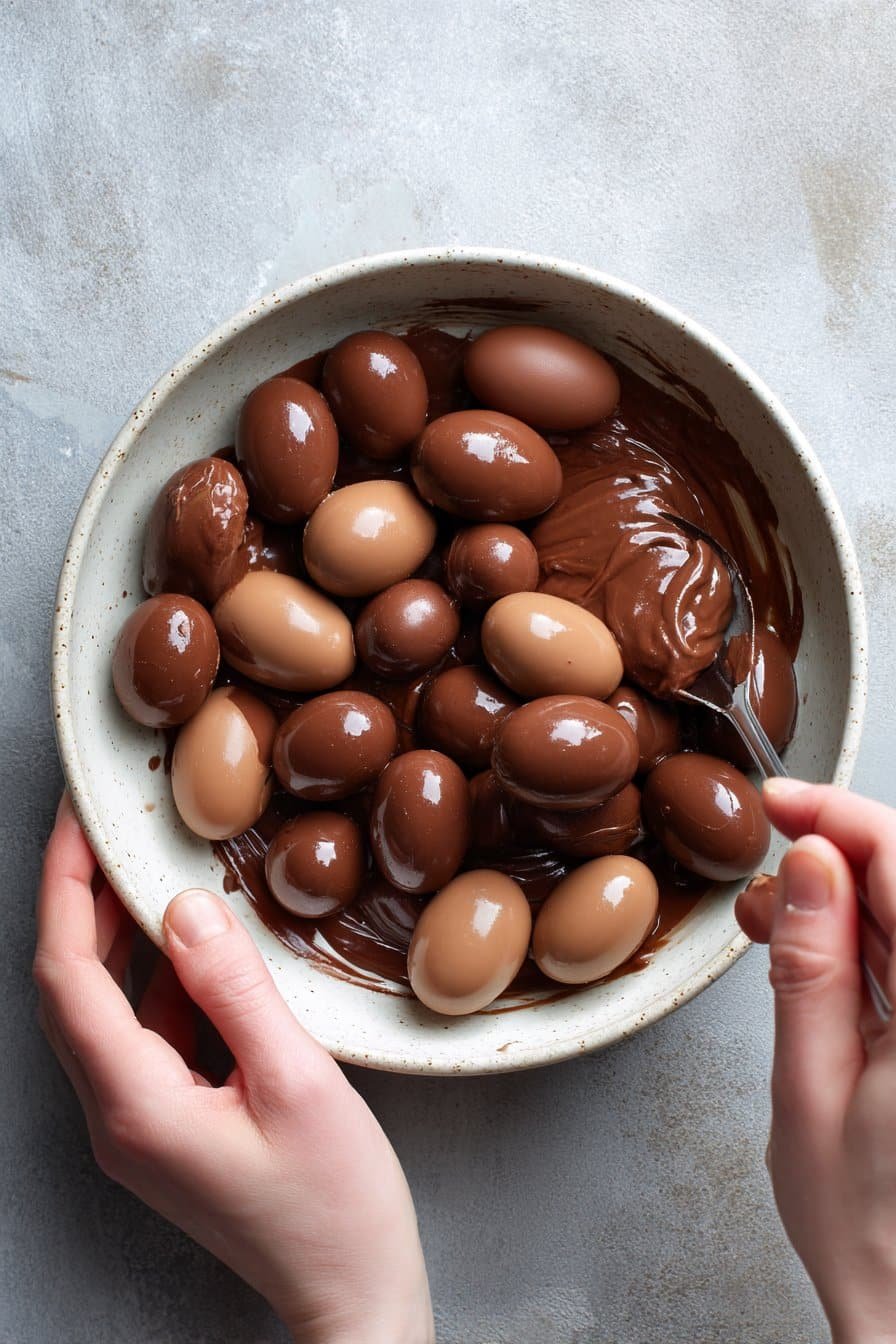 Nutella Cream Eggs instructions process