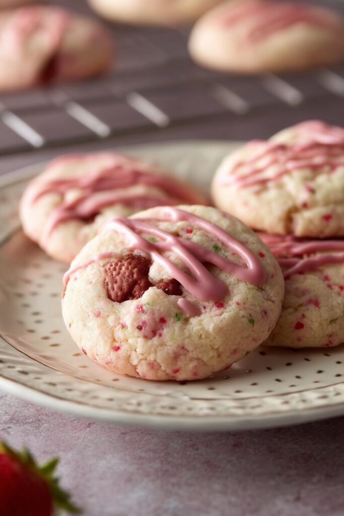 Strawberry Kiss Cookies serving