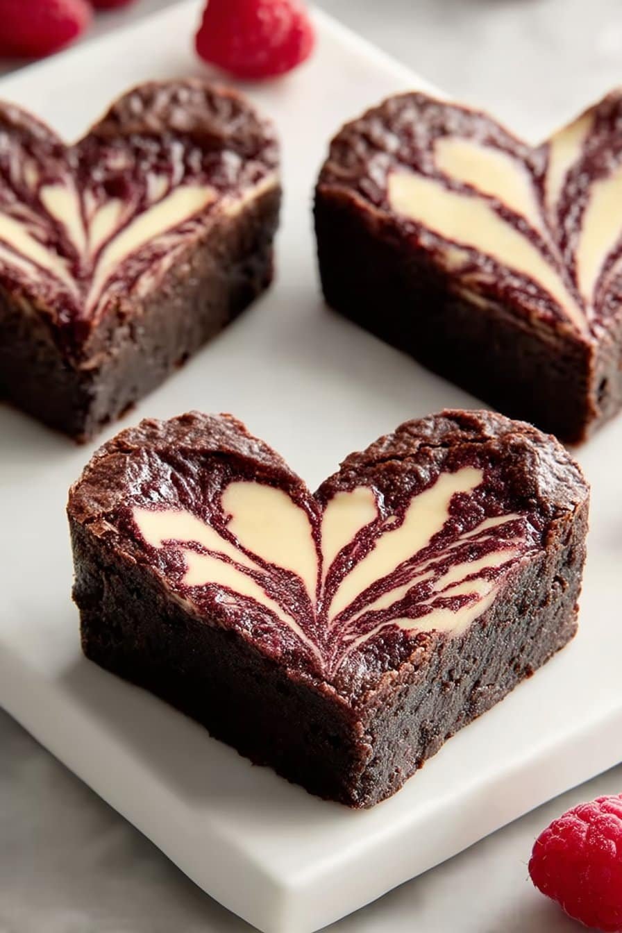 Heart Shaped Brownies serving