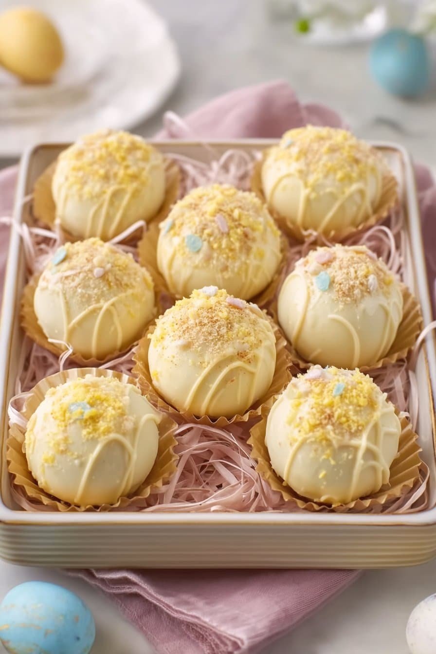 Banana Pudding Easter Truffles serving