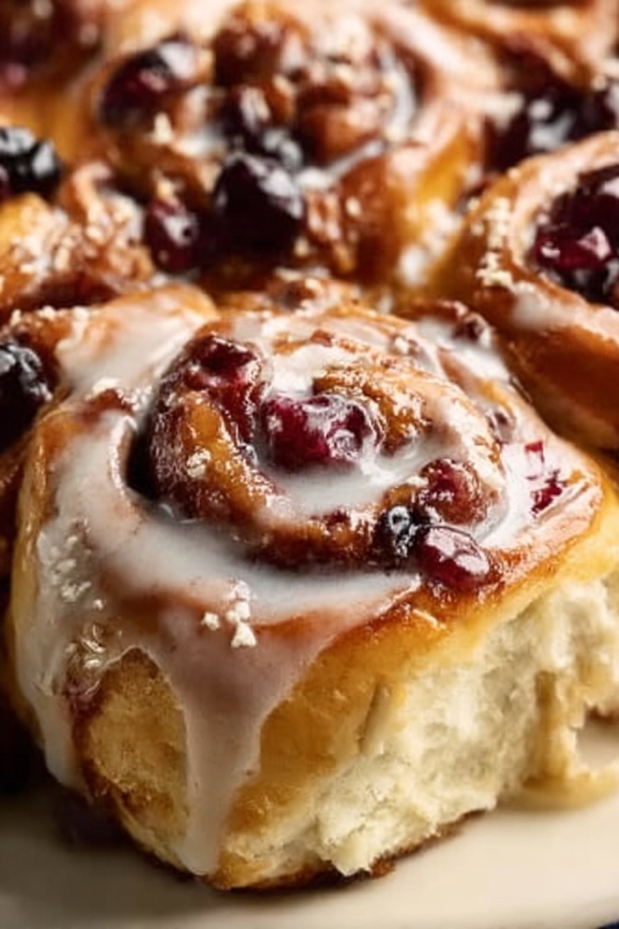 Cherry Cinnamon Rolls serving