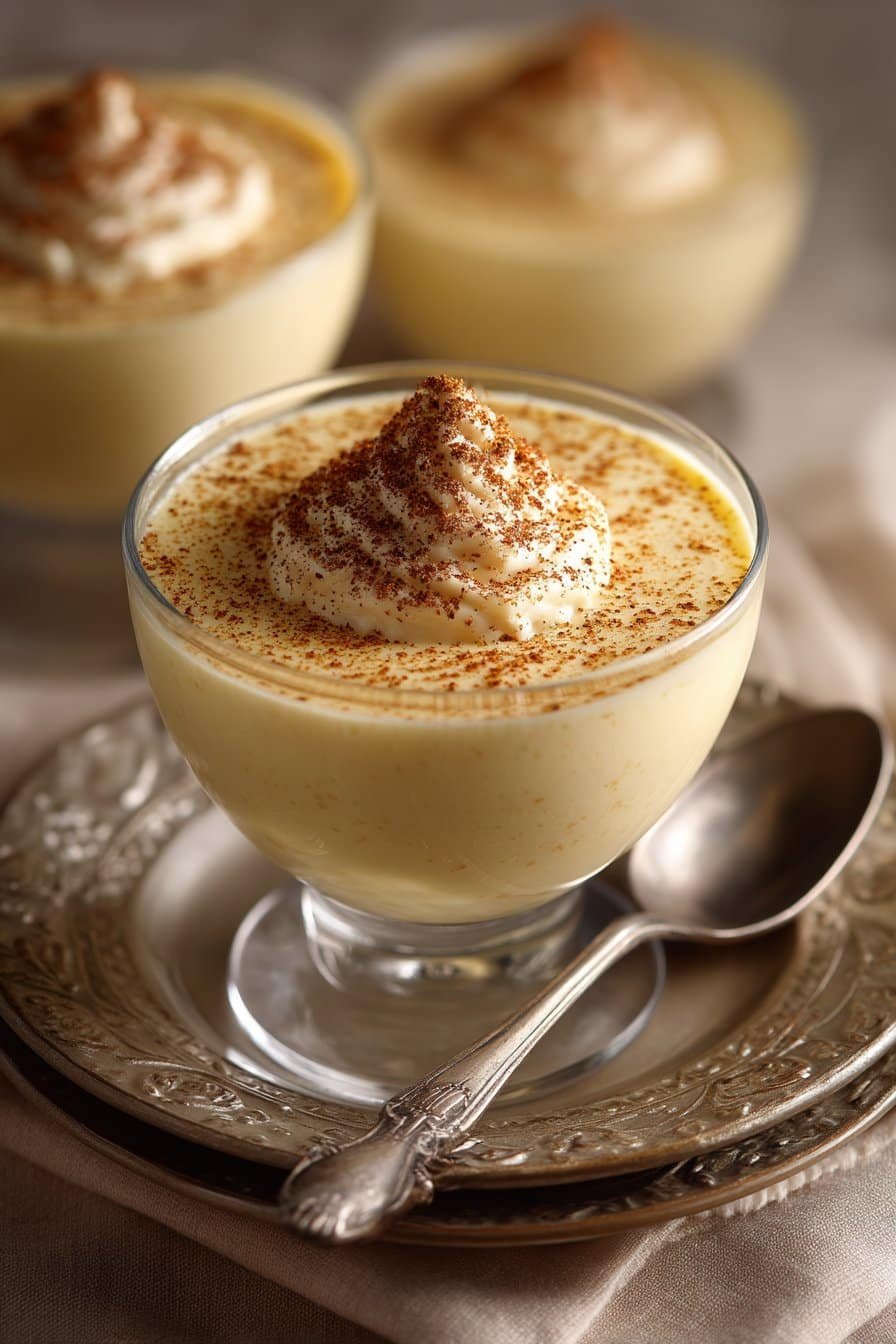 Eggnog Mousse Cups serving