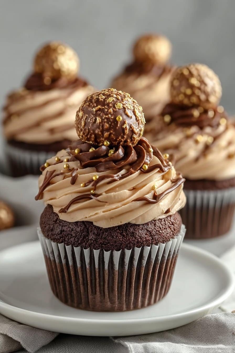 Ferrero Rocher Cupcakes serving