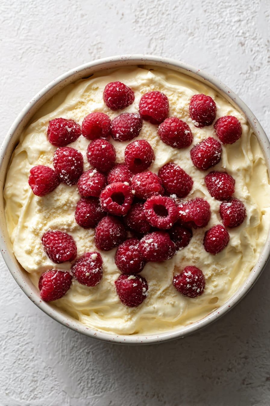 White Chocolate Raspberry Tiramisu instructions process